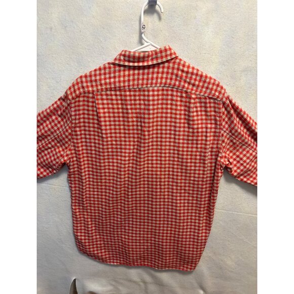 J.Crew Mens Red & White Checkered Flannel Shirt Tailored Fit Size M - Picture 8 of 10